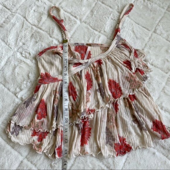 Free People | Melbourne Asymmetric Printed Top Ivory Combo | Size Extra Small - Picture 10 of 10